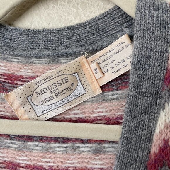 Vintage Wool Rabbit Hair Blend Grannycore Button Down Sweater Vest - Picture 3 of 9